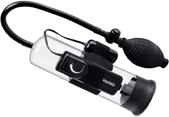 Vibraatoriga vaakumpump peenise suuruse ja naudingu suurendamiseks